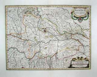 1633 Jansson (Blaeu) Map DUCHY OF MANTUA MANTOVA ITALY  
