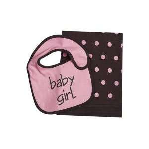  Chocolate Baby Bib & Burp   Pink: Baby