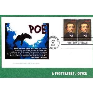  PostCachet Edgar Allen Poe Stamp First Day Cover, Double 