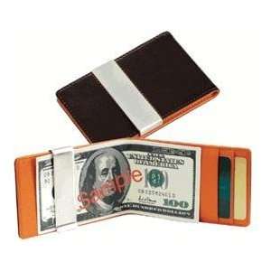 Visol VMC60 Brown & Orange Card and Money Clip Holder  