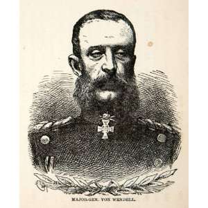  1871 Wood Engraving Major General Von Wendell Franco 