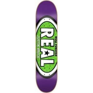  Real Justin Brock OG Oval Purple / Lime Skateboard Deck 