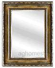 ornate framed wall mirror antique silver with light gold finish