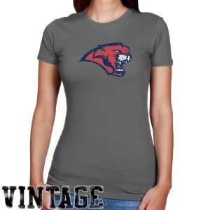  Houston Cougars Ladies Charcoal Distressed Logo Vintage 