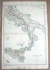 ITALY SOUTH, SICILY, MALTA, Hughes antique map 1860