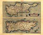 Large Old Ortelius England, Scotland, Wales Antique Map