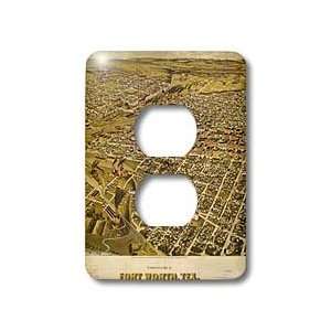 TNMGraphics Vintage Maps   Fort Worth   Light Switch Covers   2 plug 