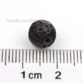 100x Black Volcanic Lava Gemstone Loose Bead 8mm 110178  