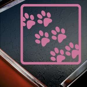  BEAR DOG PAW FOOT PRINTS ANIMAL Pink Decal Car Pink 