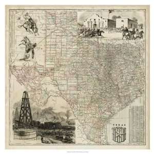  Vision Studio   Map Of Texas Giclee