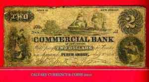 OBSOLETE 1856 $2 Comercial Bank Perth Amboy,New Jersey  