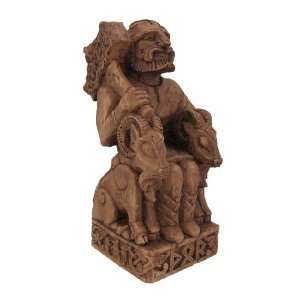  Norse God Thor Wood Finish Pagan Statue Thunder