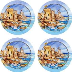  Set of Four Sand Castle Occasion Coasters   Style VKMC35 