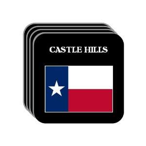   State Flag   CASTLE HILLS, Texas (TX) Set of 4 Mini Mousepad Coasters