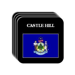   State Flag   CASTLE HILL, Maine (ME) Set of 4 Mini Mousepad Coasters