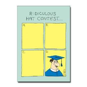  HAT CONTEST   Risque Cartoon Graduation Greeting Card 