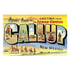  Greetings from Gallup, New Mexico Travel Premium Poster 