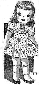 Vintage 1940s 15 Rag Doll in Ruffled Dress Pattern  