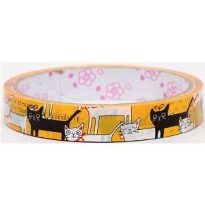    yellow Deco Tape black white cats Scotch Tape cute: Toys & Games