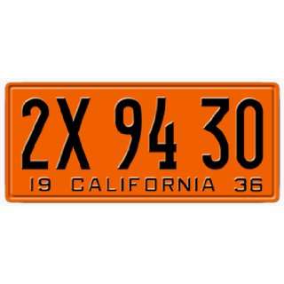 1936 CALIFORNIA STATE PLATE   EMBOSSED WITH YOUR CUSTOM NUMBER  