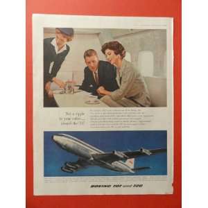  Boeing 707 And 720,1959 print advertisement (man,woman 