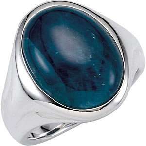   Oval Shaped Opaque Apatite Ring set in Sterling Silver (5.5) Jewelry