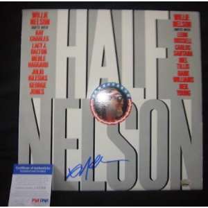  WILLIE NELSON signed *HALF NELSON* record Album PSA/DNA 