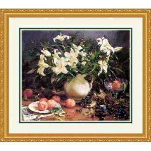  Lilies and Peaches by Del Gish   Framed Artwork