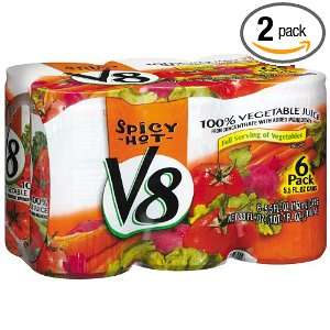 V8 HOT & SPICY VEGETABLE JUICE 5.5oz 6pk Grocery & Gourmet Food