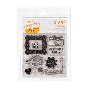  American Crafts Amy Tangerine Clear Acrylic Stamps 4X4 