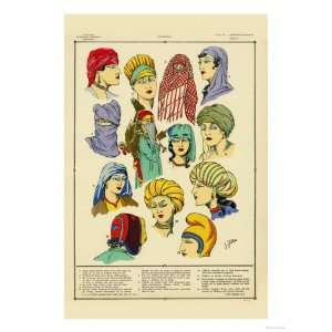  Modern Egyptian Head Cover Giclee Poster Print by Racinet 