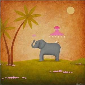  Elephant April Showers Canvas Reproduction