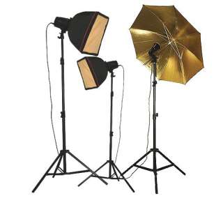 Photography Softbox Flash Light Strobe Flash Studio Gold umbrella 