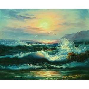  Fine Oil Painting, Ocean SO28 20x24 Home & Kitchen