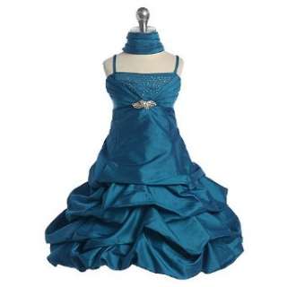  Chic Baby Girls Teal Bubble Flower Girl Pageant Easter 