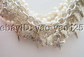   pearl silver plated chain good quality diameter 5 6mm pearl length 18