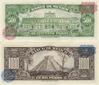 Banco de Mexico Super Collection 8 Bank Notes A.B.N.C UNC.  