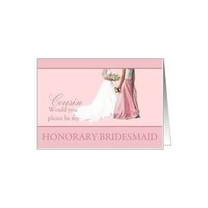  cousin pink honorary bridesmaid invitation gowns Card 