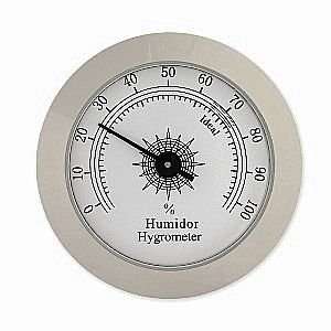  Round Glass Analog Hygrometer 1.75   Silver Plated: Patio 