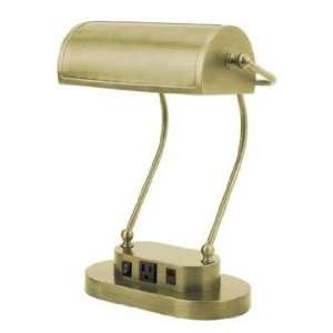   ™ Antique Brass Finish Data Port Desk Lamp