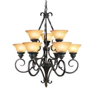   Rosedale 9 Light Up Light Two Tier Chandelier from the Rosedale
