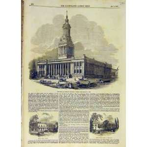  1853 Building Town Hall Leeds Tavern Chalk Farm Print 