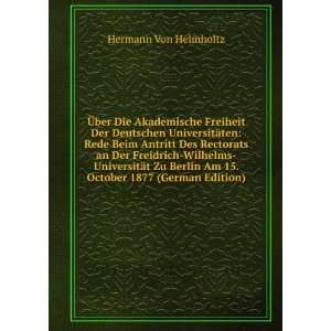   Am 15. October 1877 (German Edition) Hermann Von Helmholtz Books