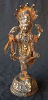 Old Tibet Tibetan Bronze Naga Kanya Buddha Statue  