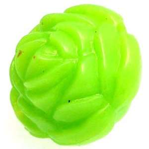  Lime Opaque Carved Rose acrylic plastic beads. (20 pcs 