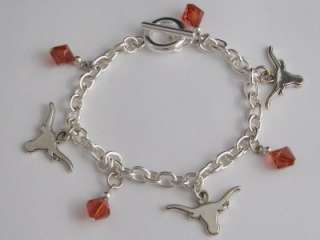 Texas Longhorns Swarovski Crystal Bracelet Jewelry UT  