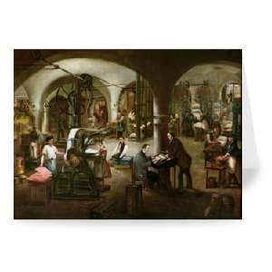Factory in the Rue dAubagne, 1861 (oil on   Greeting Card (Pack of 