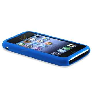 Clear Hard Cover+Blue Silicone Case For iPhone 3G 3GS  