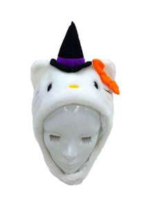 HALLOWEEN HELLO KITTY KIGURUMI HAT ANIMARU CAP CAT WHITE  