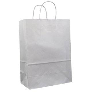 250 WHITE KRAFT PAPER SHOPPING BAGS 10x13.5x5 (LK924) by Jillson 